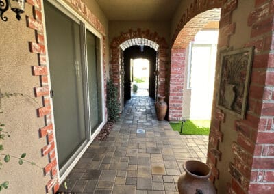 decretive brick archway featured in walkway.